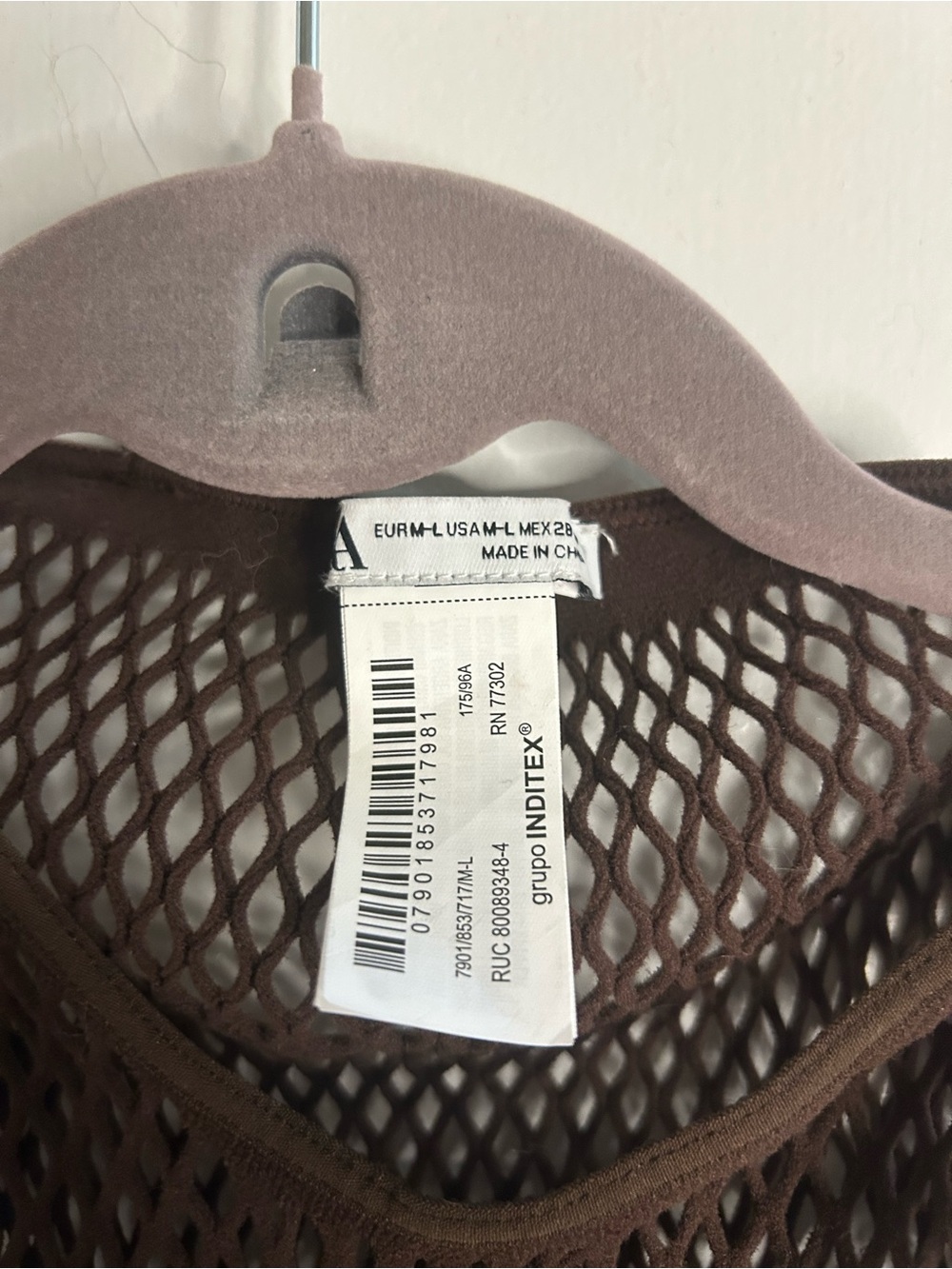 Zara Brown Fishnet Sleeveless Bodysuit - Picture 5 of 7